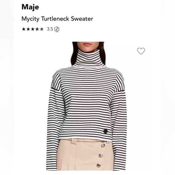 MAJE Mycity Turtleneck sweater size 2